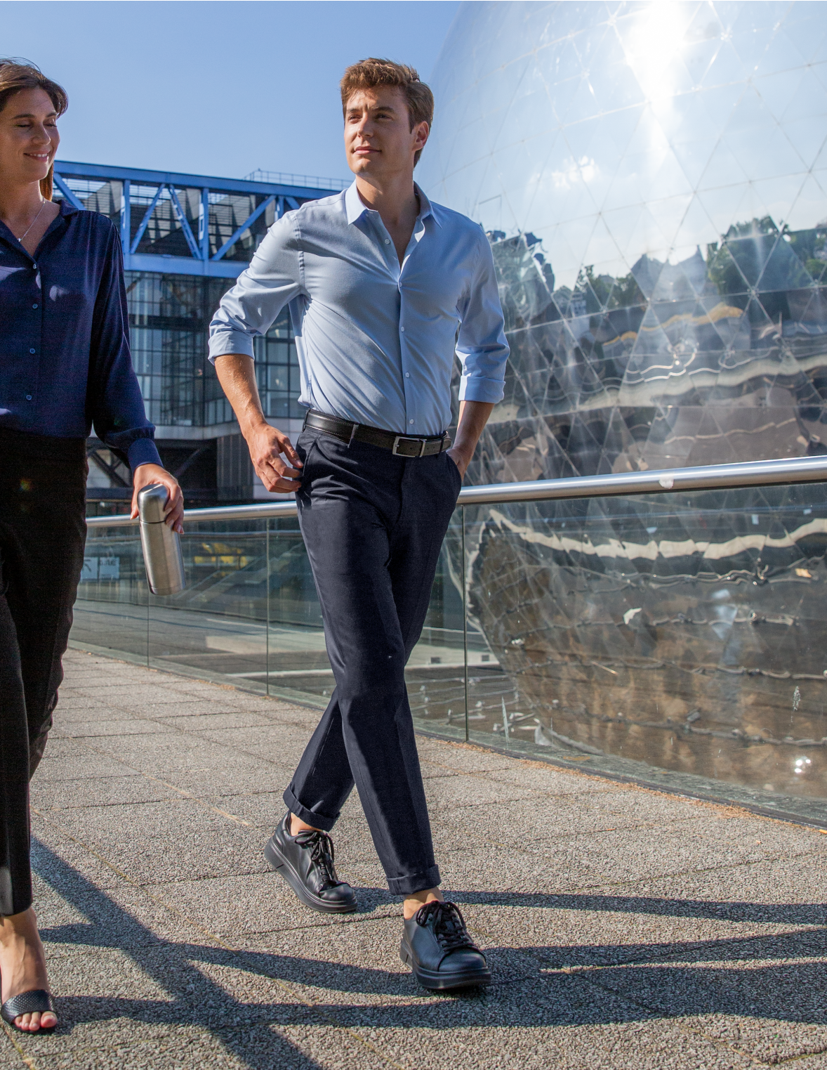 Pantalon chino regular fit bleu