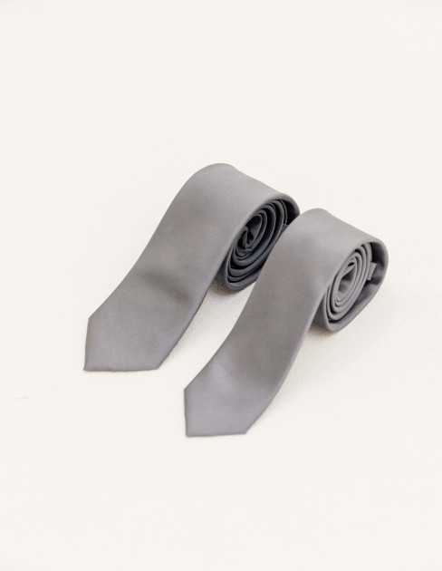 Cravate satin grise 7cm PER-KB-UTI15T1-092-TU