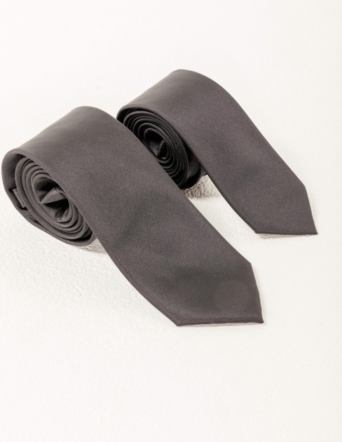 Cravate satin noire fine 5,5cm PER-KB-UTI16T1-380-TU