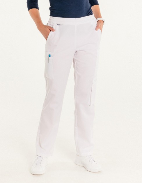 Pantalon cargo femme médical & spa  blanc PER-KC-WPA03P3-010-XS