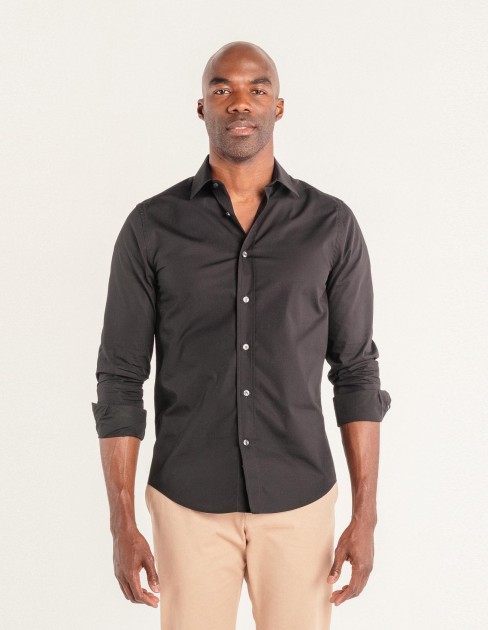 Chemise ajustée homme noire PER-KB-MSH15C2-380-39