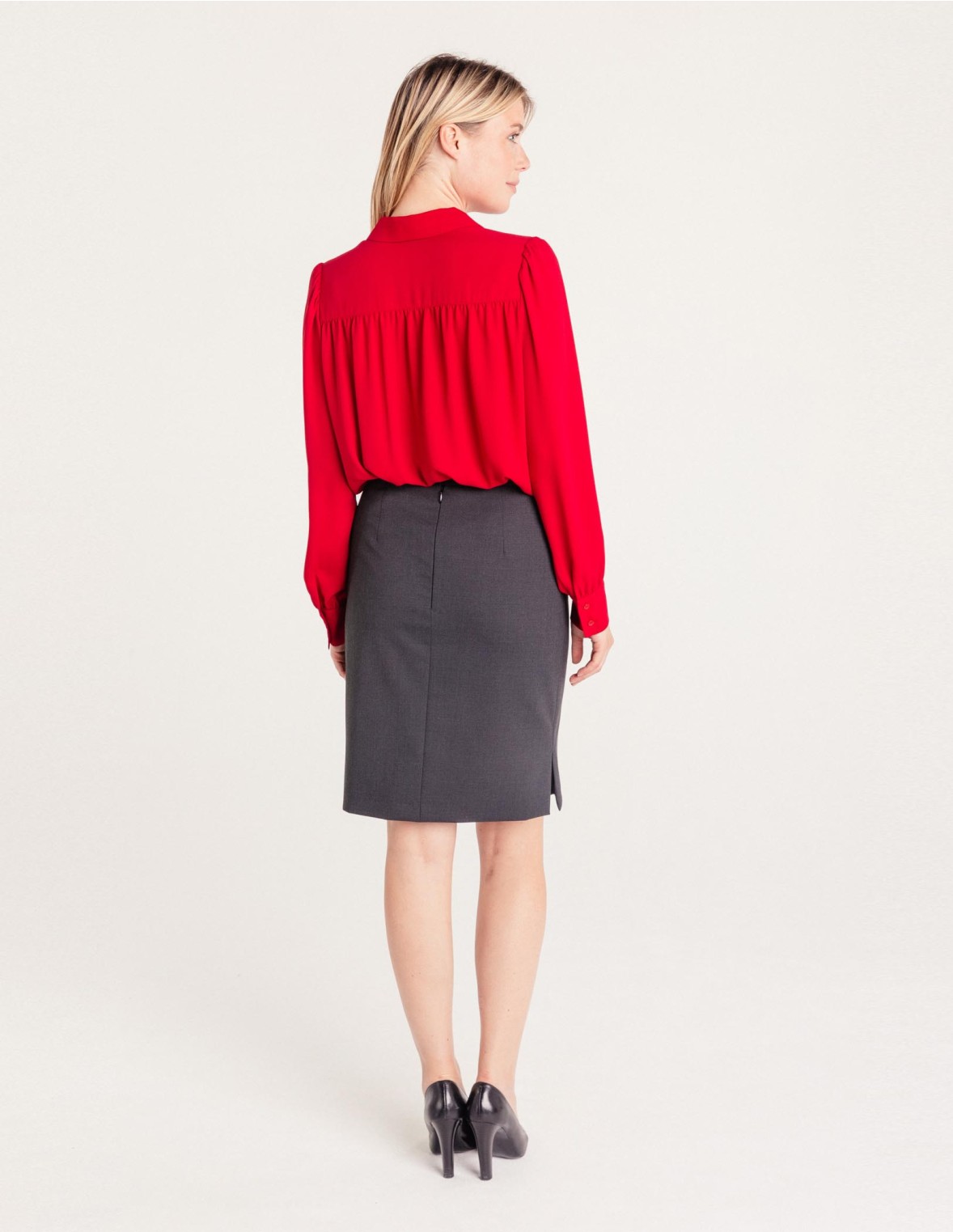 Jupe crayon grise tailleur