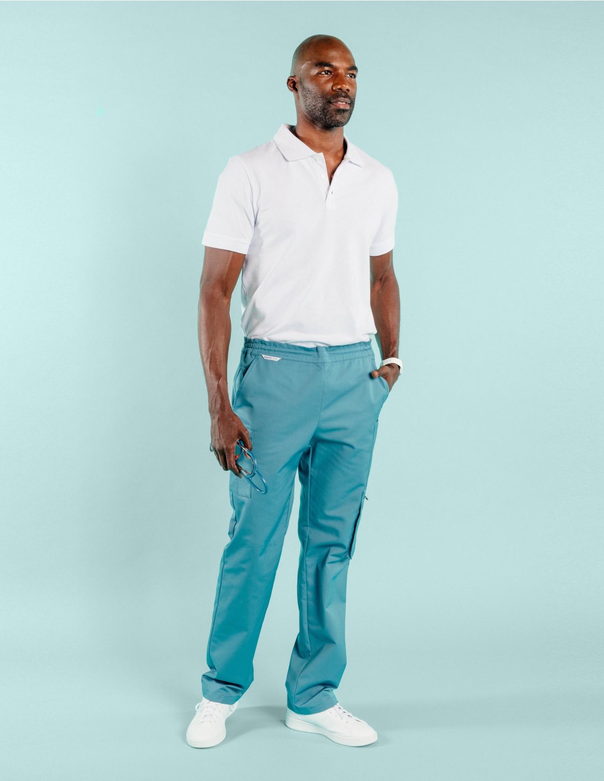Pantalon médical & spa homme bleu canard