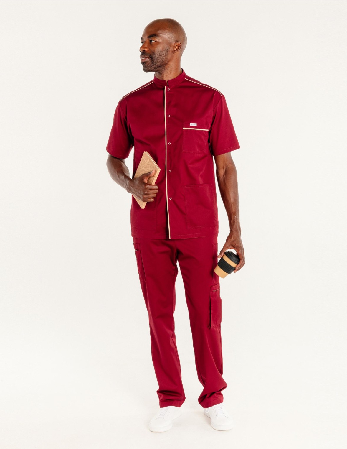 Pantalon médical & spa homme bordeaux