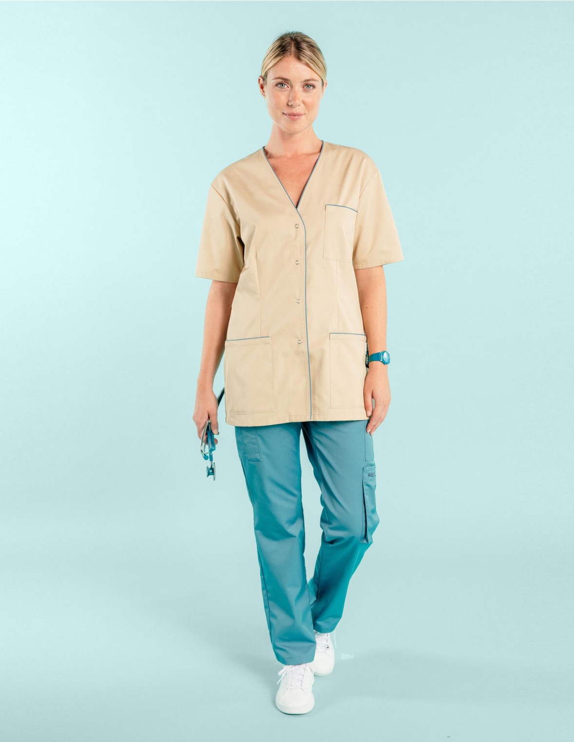 Blouse médicale liseré contrasté 