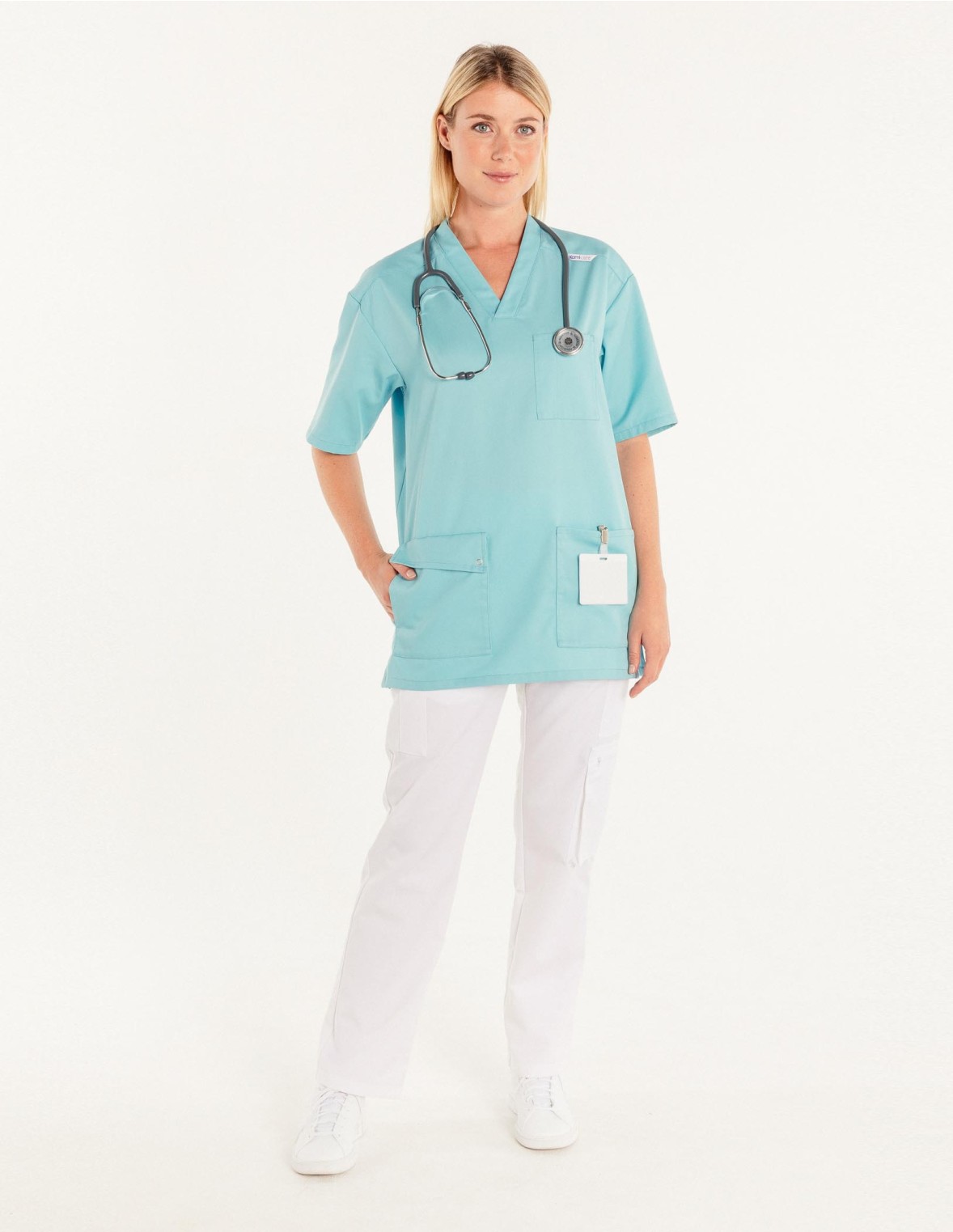Tunique professionnelle aqua femme 