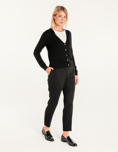 Cardigan noir femme PER-KB-WCA06M6-380-XS