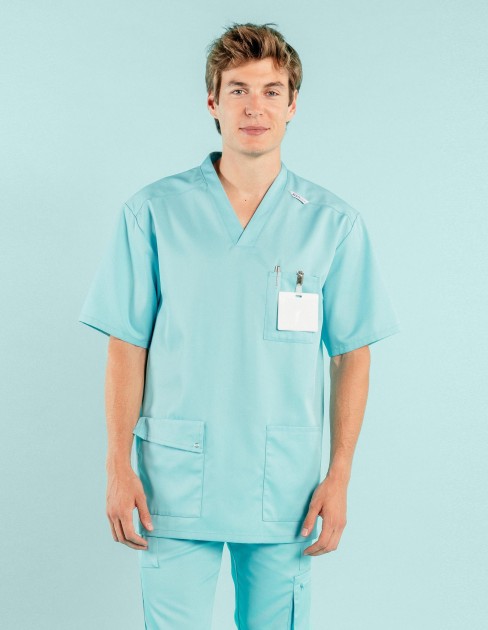 Tunique médicale & spa homme bleu aqua PER-KC-MTU11P3-299-S