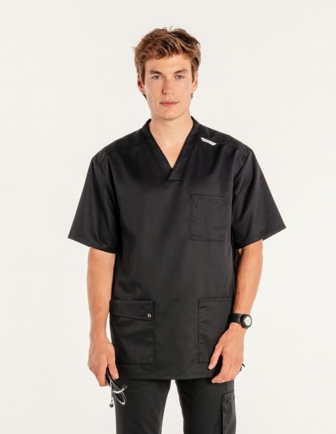 Tunique médicale & spa homme noire PER-KC-MTU11P3-380-S