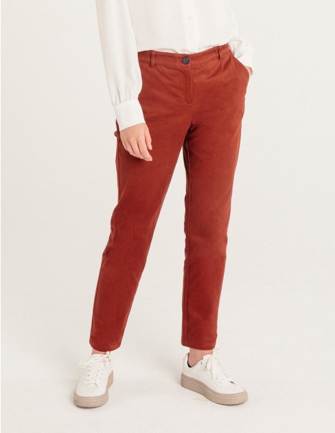 Pantalon chino brique Femme PER-KB-WPA07C8-286-34