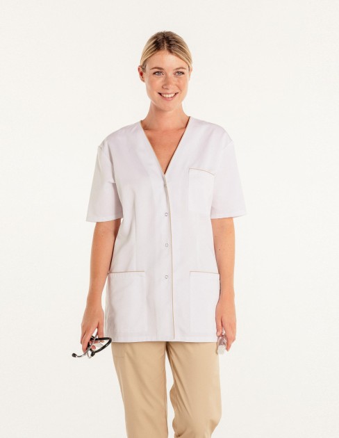 Blouse médicale liseré contrasté PER-KC-WBL02P3-488-XS