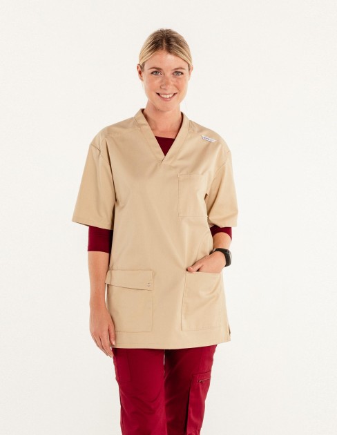 Tunique professionnelle beige femme PER-KC-WTU01C1-030-XS