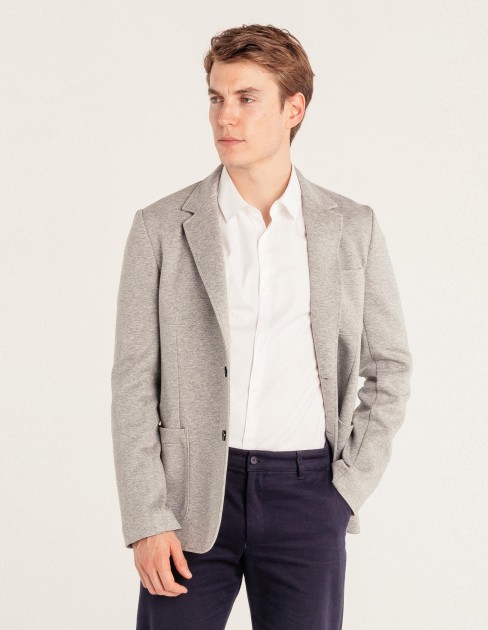 Veste regular jersey gris chiné CAP-KB-MJA14J4-434-XS