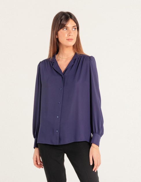 Chemisier fluide bleu marine CAP-KB-WBL06P2-076-34