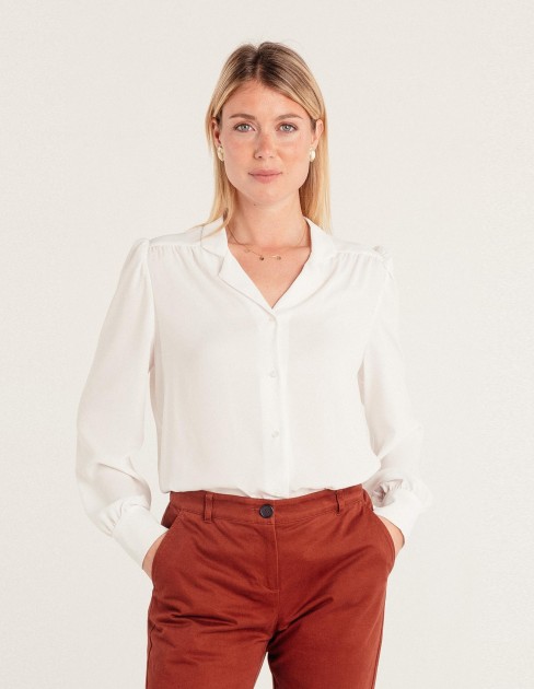 Chemisier fluide col tailleur CAP-KB-WBL06