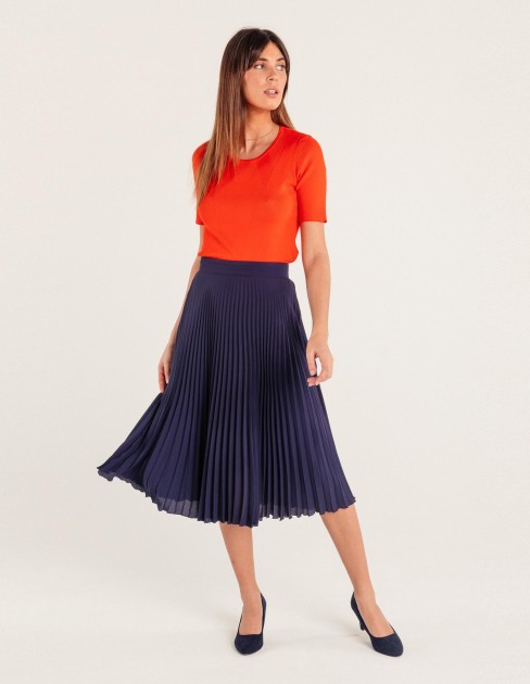 Jupe plissée bleu marine CAP-KB-WSK07