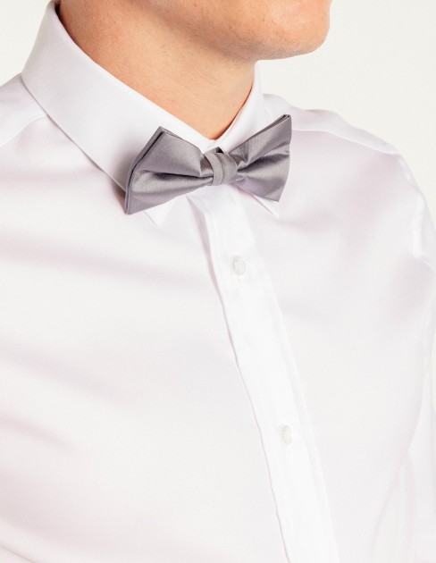 Nœud papillon en satin gris PER-KB-UBW01T4-092-TU