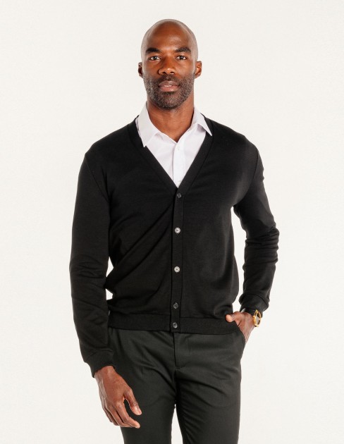 Cardigan homme noir PER-KB-MCA11J2-380-XS