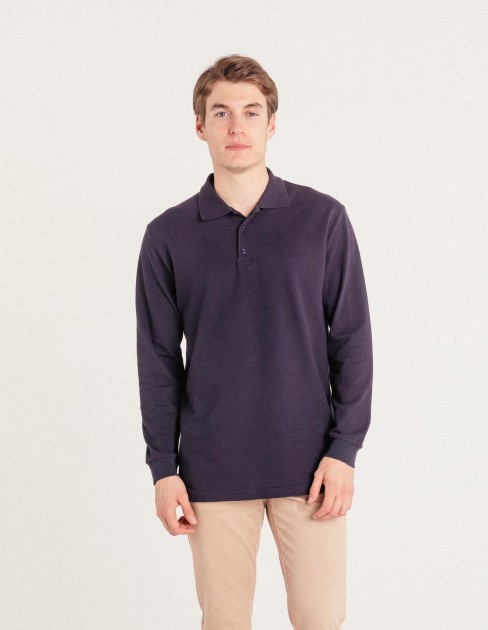 Polo homme manches longues marine PER-KB-MPO21AM-076-S